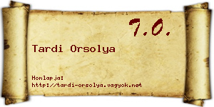 Tardi Orsolya névjegykártya